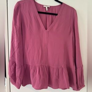 Joie pink flowy silk top size S